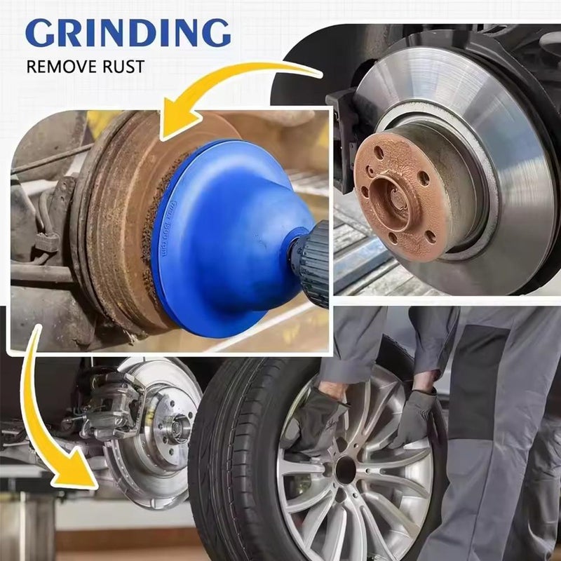 Wheel Hub Cleaning Tool, Wheel Grinding Machine Set, Wheels Hub Grinder Compatible With 1/2 Inch Square Heads for Rim Change (Blue 1set) - Image 3